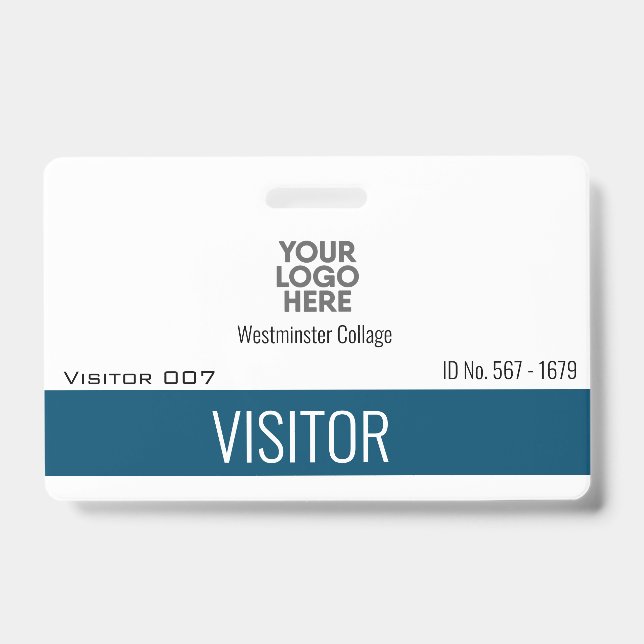 Custom Visitors Guests Logo Company Name ID   Badge (Front)