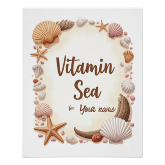 Custom “Vitamin Sea” Quote with Name Poster