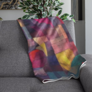 Custom Vivid Abstract Geometric Art Fleece Blanket