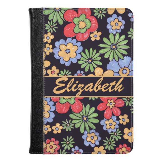 Custom Vivid Colourful Flowers to Personalise Kindle Case (Front Closed)