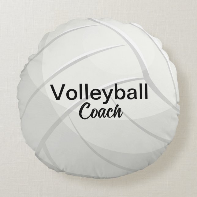 Custom Volleyball Coach Keepsake Round Cushion (Front)