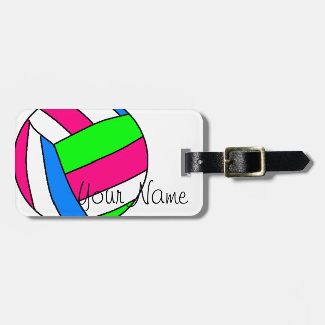 Custom Volleyball Luggage Tag (Front Horizontal)