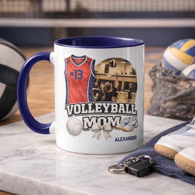 Custom Volleyball Mum Photo Gift Mug (Creator Uploaded)