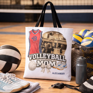 Custom Volleyball Mum Photo Gift Tote Bag