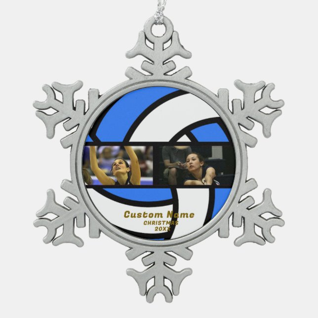 Custom Volleyball Photo Ornament - Personalised  (Front)