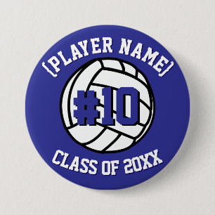 Custom Volleyball Player and Class 7.5 Cm Round Badge