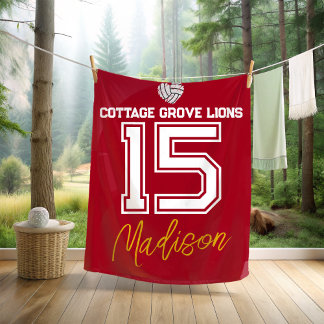 Custom Volleyball Senior Athlete Gift Fleece Blanket