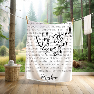 Custom Volleyball Senior Motivational Typography Fleece Blanket