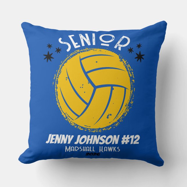 Custom Volleyball Senior Night Graduation Cushion (Front)