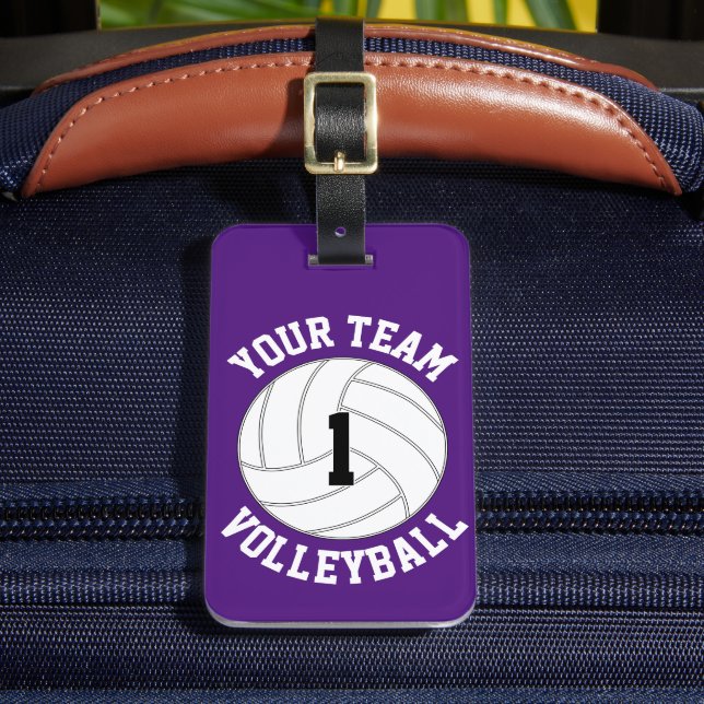 Custom Volleyball Team Name, Player Number & Colou Luggage Tag (Front Insitu 2)
