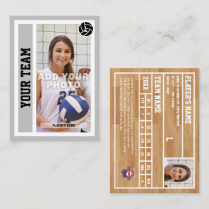 Custom Volleyball Trading Card (Light Grey)