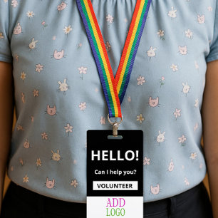 Custom Volunteer - Photo pass-  Name ID Badge