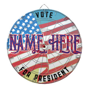 Custom VOTE FOR PRESIDENT Grunge Vintage USA Flag Dartboard