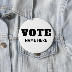 CUSTOM VOTE VOTERS CANDIDATE ELECTION 10 CM ROUND BADGE