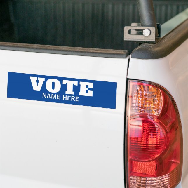 CUSTOM VOTE VOTERS CANDIDATE ELECTION BUMPER STICKER (On Truck)