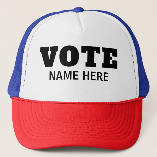 CUSTOM VOTE VOTERS CANDIDATE ELECTION TRUCKER HAT (Front)