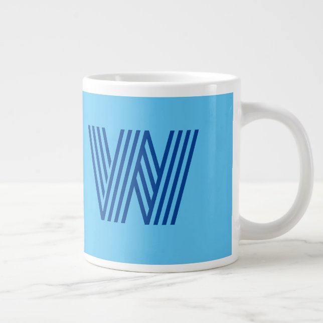 Custom W Blue Jumbo Mug  (Right)