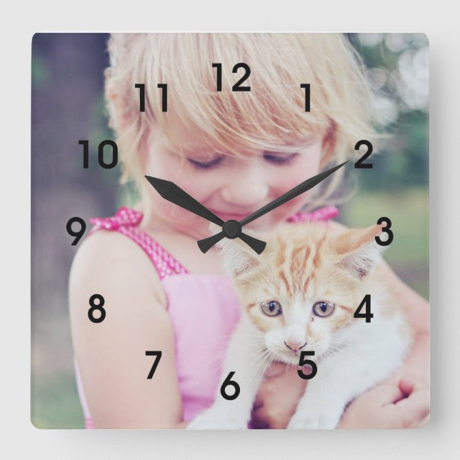 Custom Wall Clock (Add your own Photo) (Front)