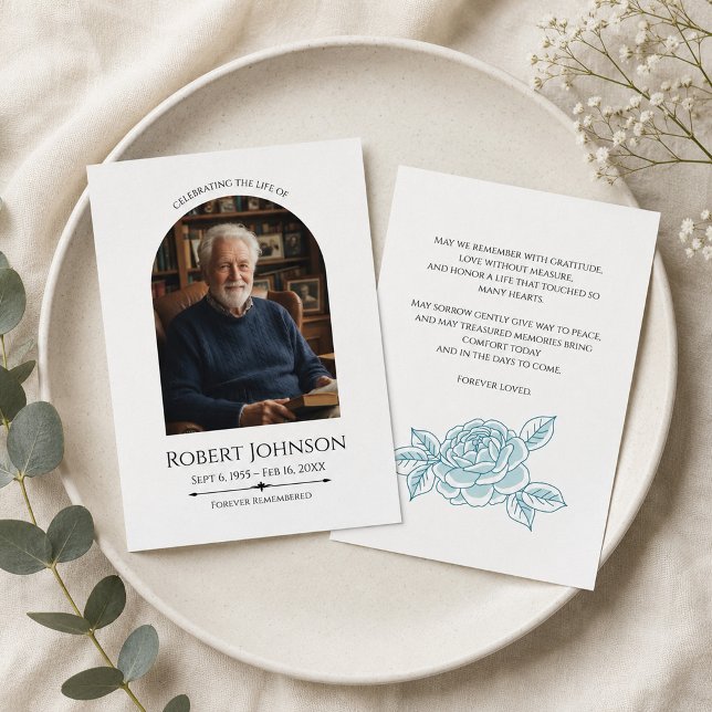 Custom Wallet Size Funeral Photo Card with Prayer (Creator Uploaded)
