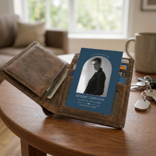 Custom Wallet Size Funeral Photo Card with Prayer