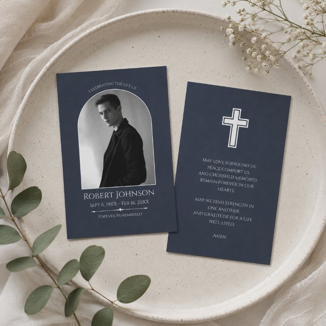 Custom Wallet Size Funeral Photo Card with Prayer (Creator Uploaded)
