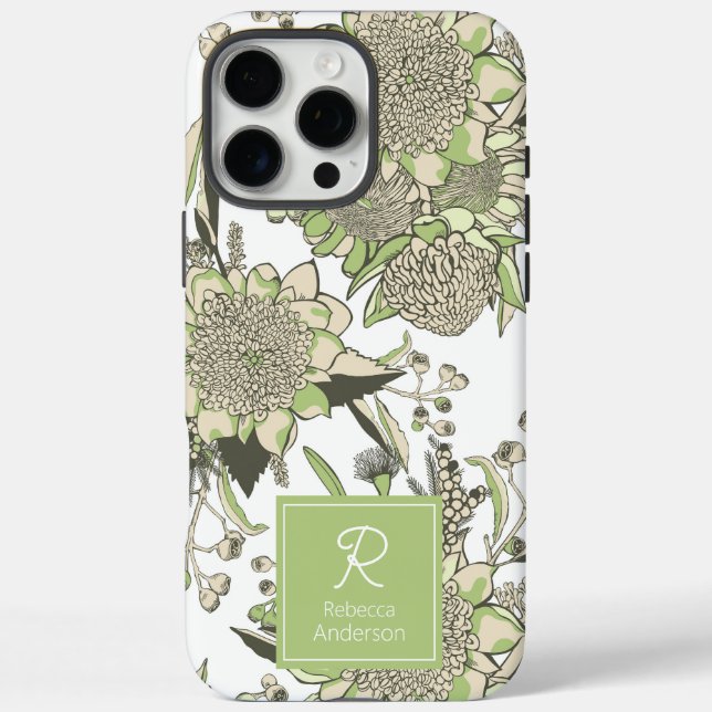 Custom Waratah & Gumnut Eucalyptus Case-Mate iPhone Case (Back)