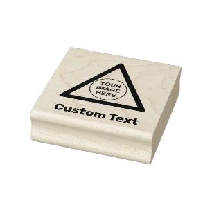 Custom Warning Triangle Sign Rubber Stamp