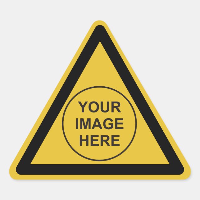 Custom Warning Triangle Sign Sticker (Front)