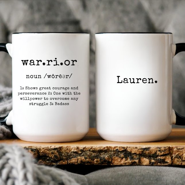 Custom Warrior Name Survivor Encouragement Gift Coffee Mug (Creator Uploaded)