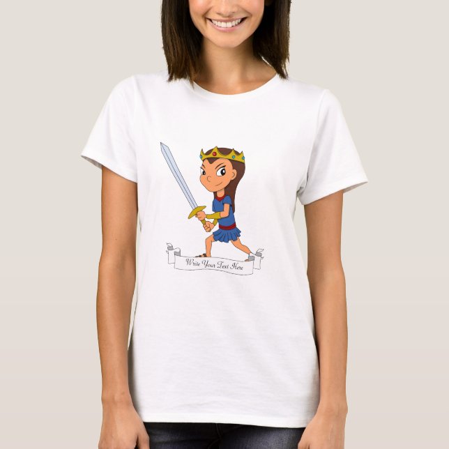 Custom warrior princess cartoon T-Shirt (Front)