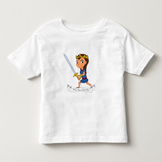 Custom warrior princess cartoon toddler T-Shirt (Front)