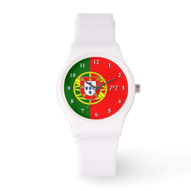 Custom watch with Portuguese flag of Portugal (Front)