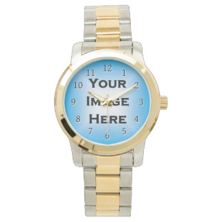 Custom Watch With Thin Black Numbers Drop Shadow