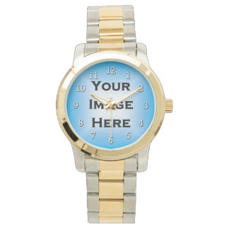 Custom Watch With Thin White Numbers Drop Shadow