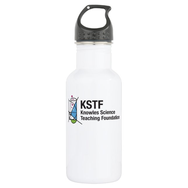 Custom Water Bottle (18 oz), White - KSTF (Front)