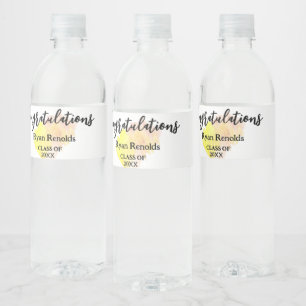 Custom Water Bottle Labels, Graduation Party Label