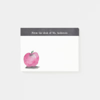 Custom Watercolor Apple From the desk of teacher