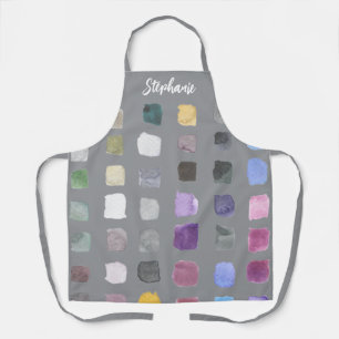 Custom Watercolor Artist Grey Apron