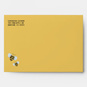 Custom Watercolor Bee Pattern Envelope