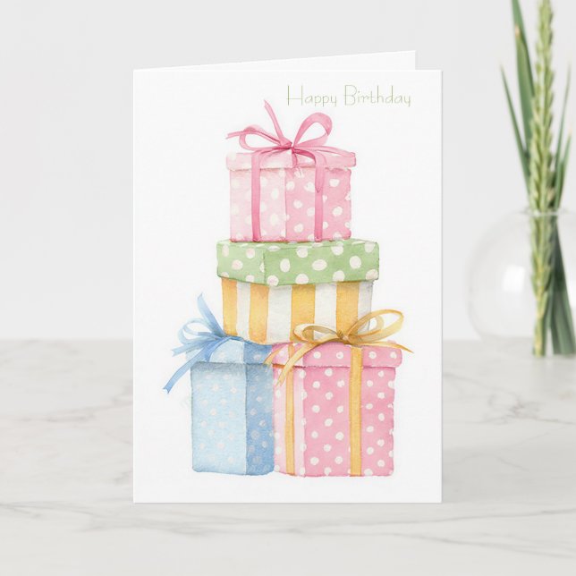 Custom Watercolor Birthday Card (Front)