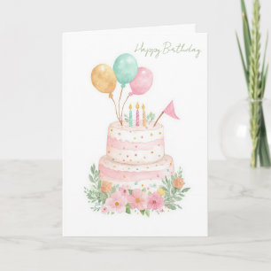 Custom Watercolor Birthday Card