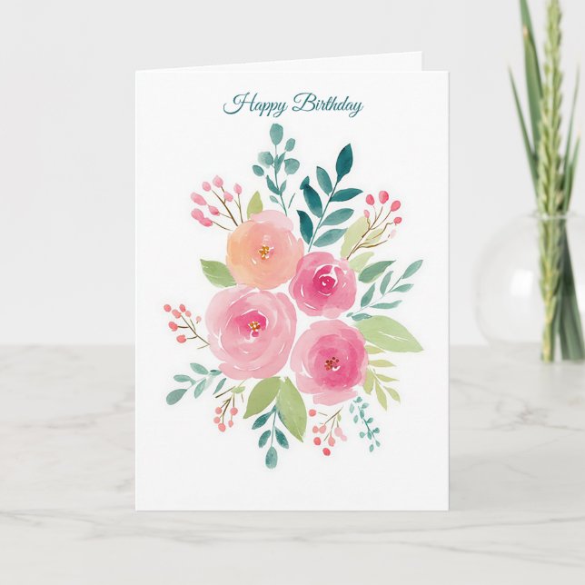 Custom Watercolor Birthday Card (Front)
