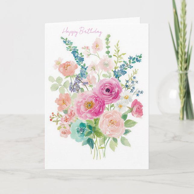 Custom Watercolor Birthday Card (Front)