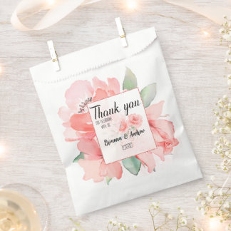 Custom Watercolor Blush Floral Wedding Gifts       Favour Bags