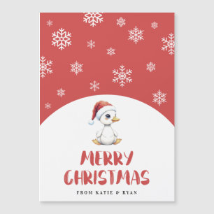Custom Watercolor Christmas Goose Magnetic Card