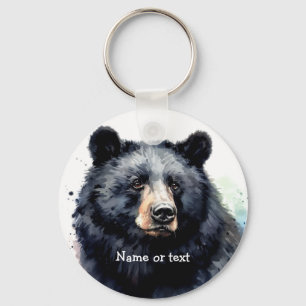 Custom Watercolor Cute Bears Key Ring