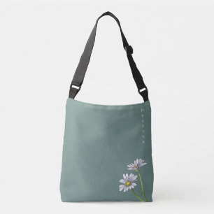Custom Watercolor Daisy Floral Boho Christmas Gift Crossbody Bag