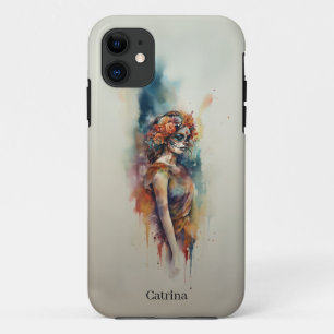 Custom Watercolor Día de los Muertos Catrina Case-Mate iPhone Case
