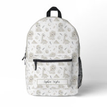 Custom Watercolor Dinosaur Pattern Kids Backpack