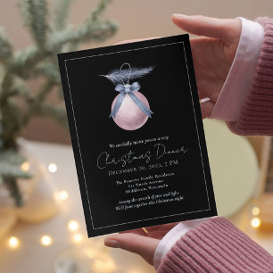 Custom Watercolor Elegant Christmas Dinner Invitation